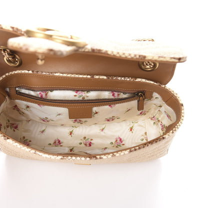 Gucci Raffia Elaphe Matelasse Small GG Marmont Shoulder Bag Natural Cream Brown 5 of 9