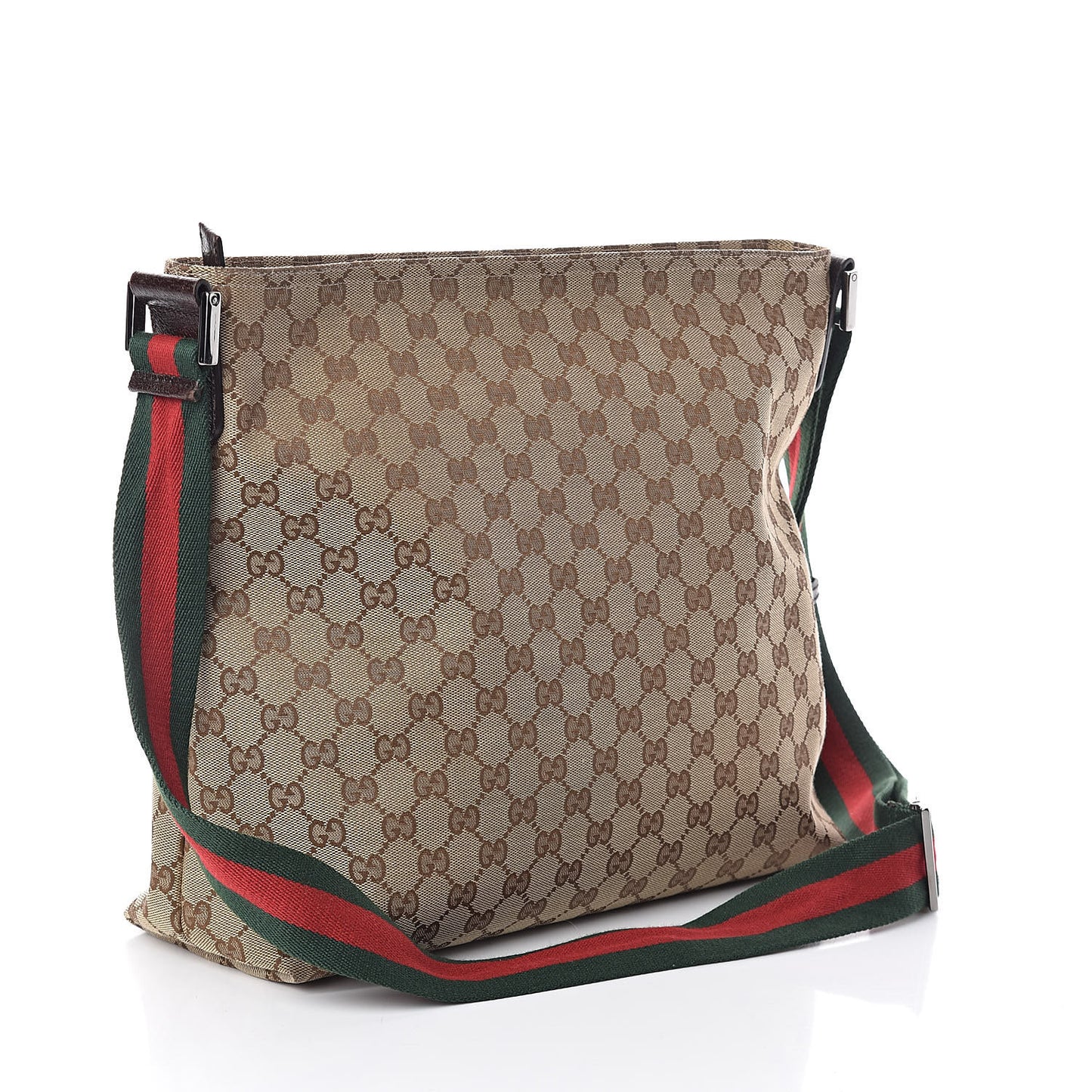 Monogram Web Medium Flat Messenger Bag Brown
