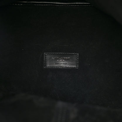 Saint Laurent Lambskin Medium Heart Studded Riva Bucket Bag Black 7 of 11