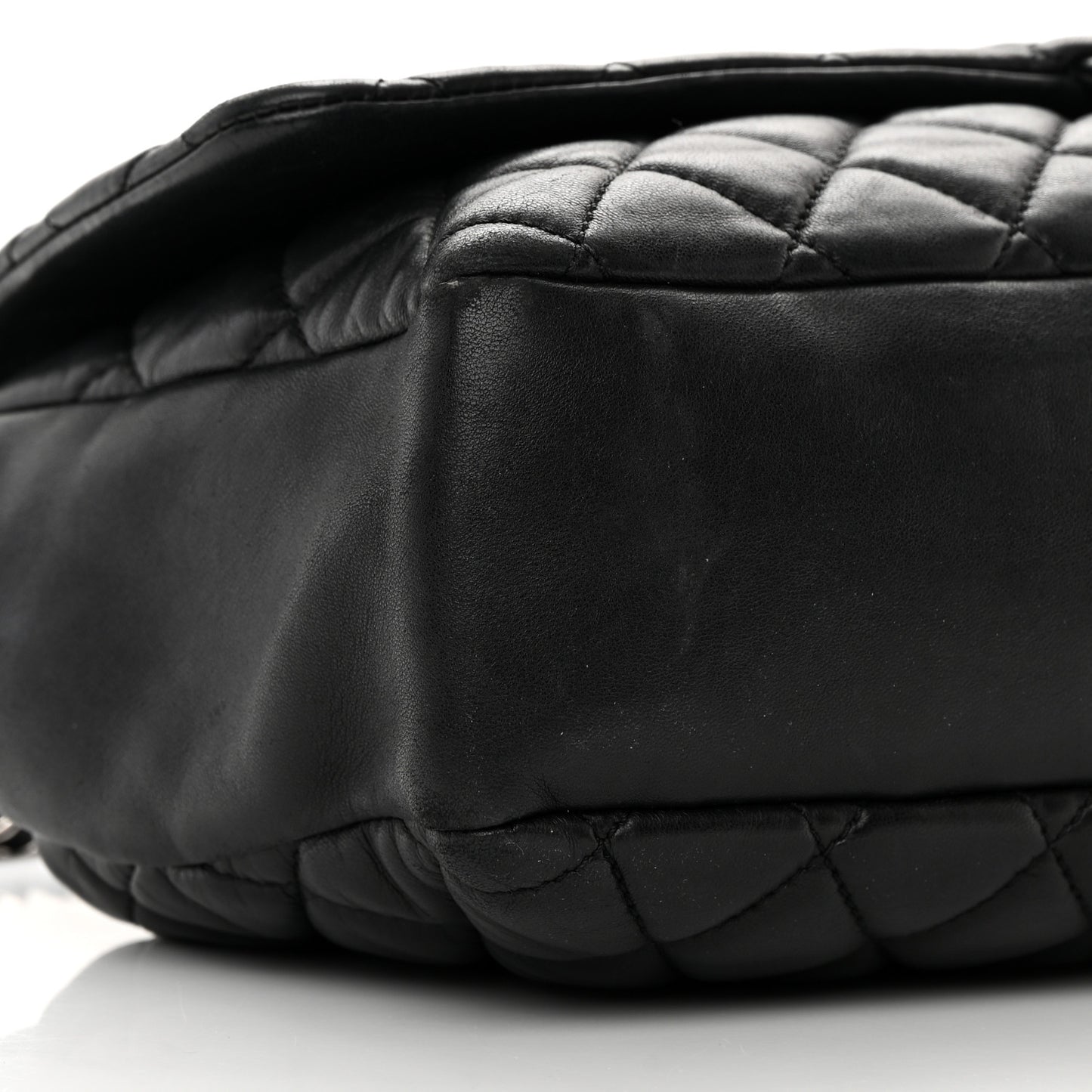Lambskin Quilted Jumbo Coco Rain Flap Black
