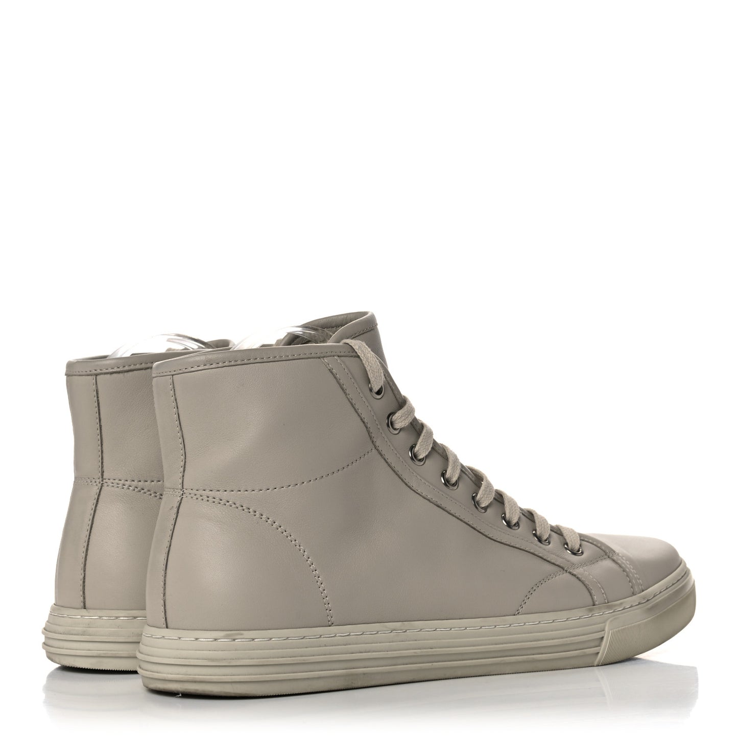 Calfskin Mens High Top Sneakers 8 Mystic White