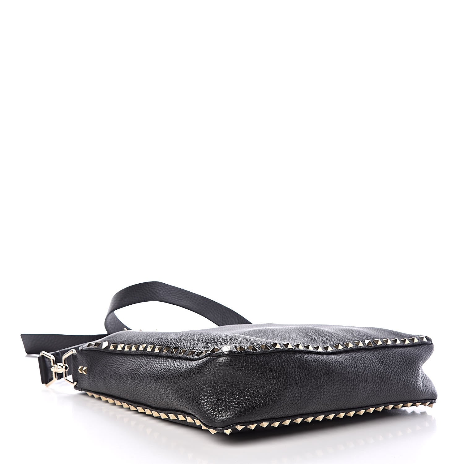Valentino Garavani Pebbled Calfskin Large Rockstud Flip-Lock Messenger Bag Black 4 of 8