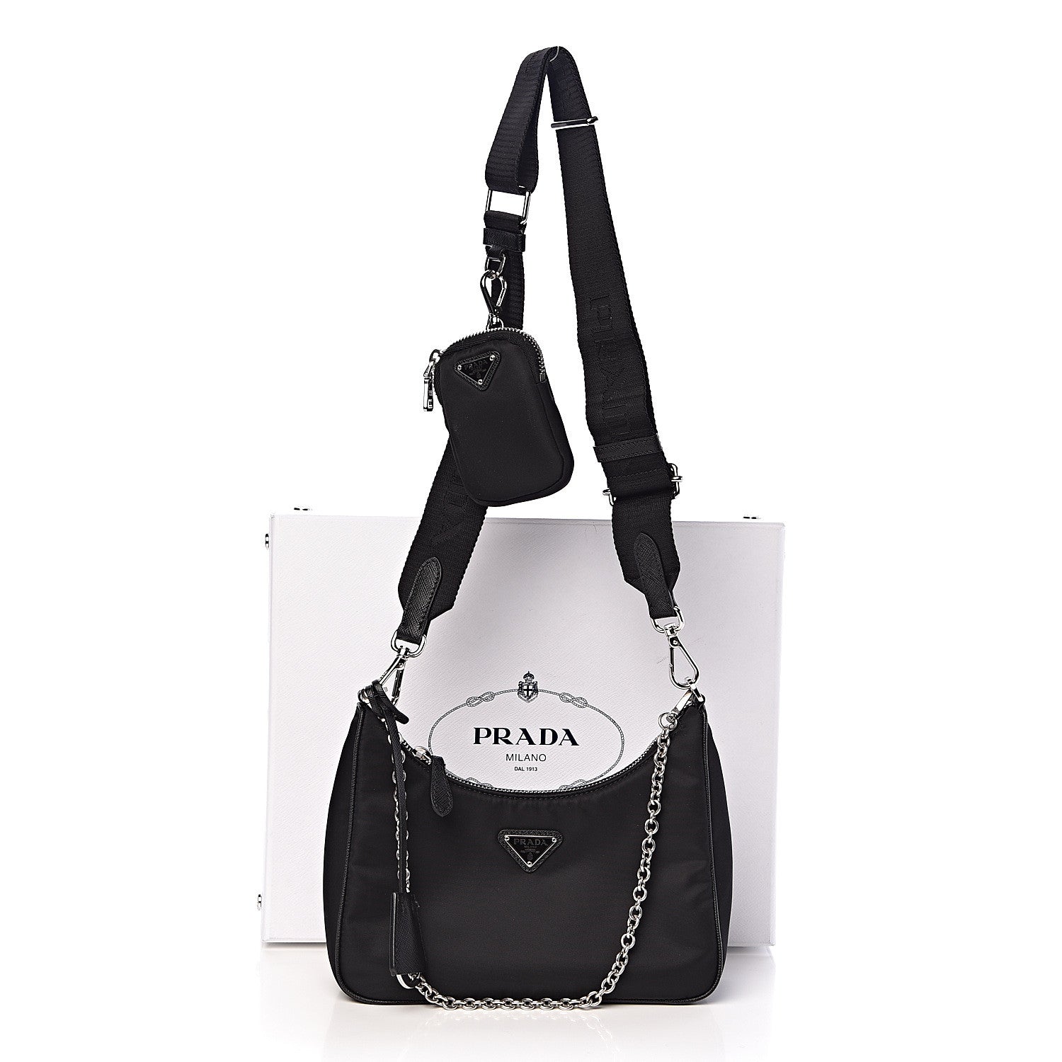 Prada Nylon Re-Edition 2005 Shoulder Bag Black 14 of 14
