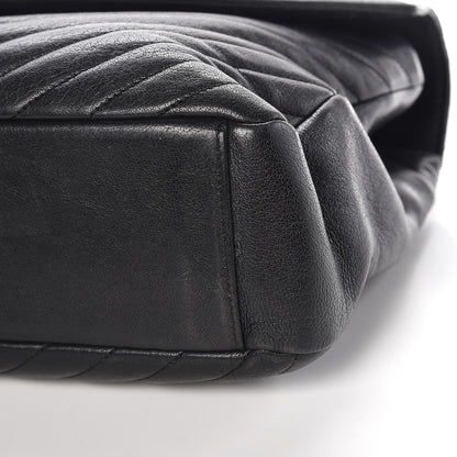 Saint Laurent Sheepskin Matelasse Chevron Monogram Large College Satchel Black 12 of 13