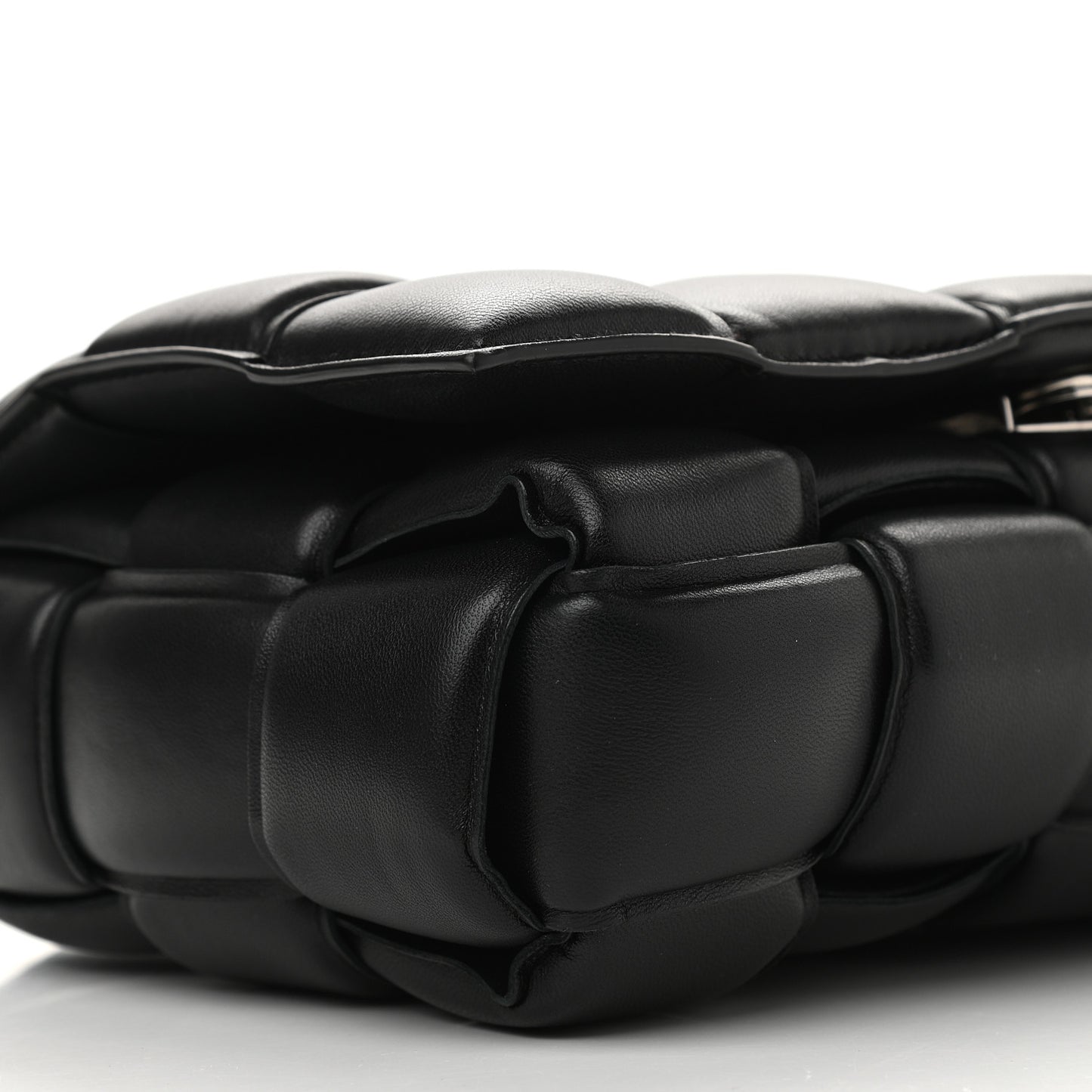 Nappa Maxi Intreccio Padded Cassette Crossbody Bag Black