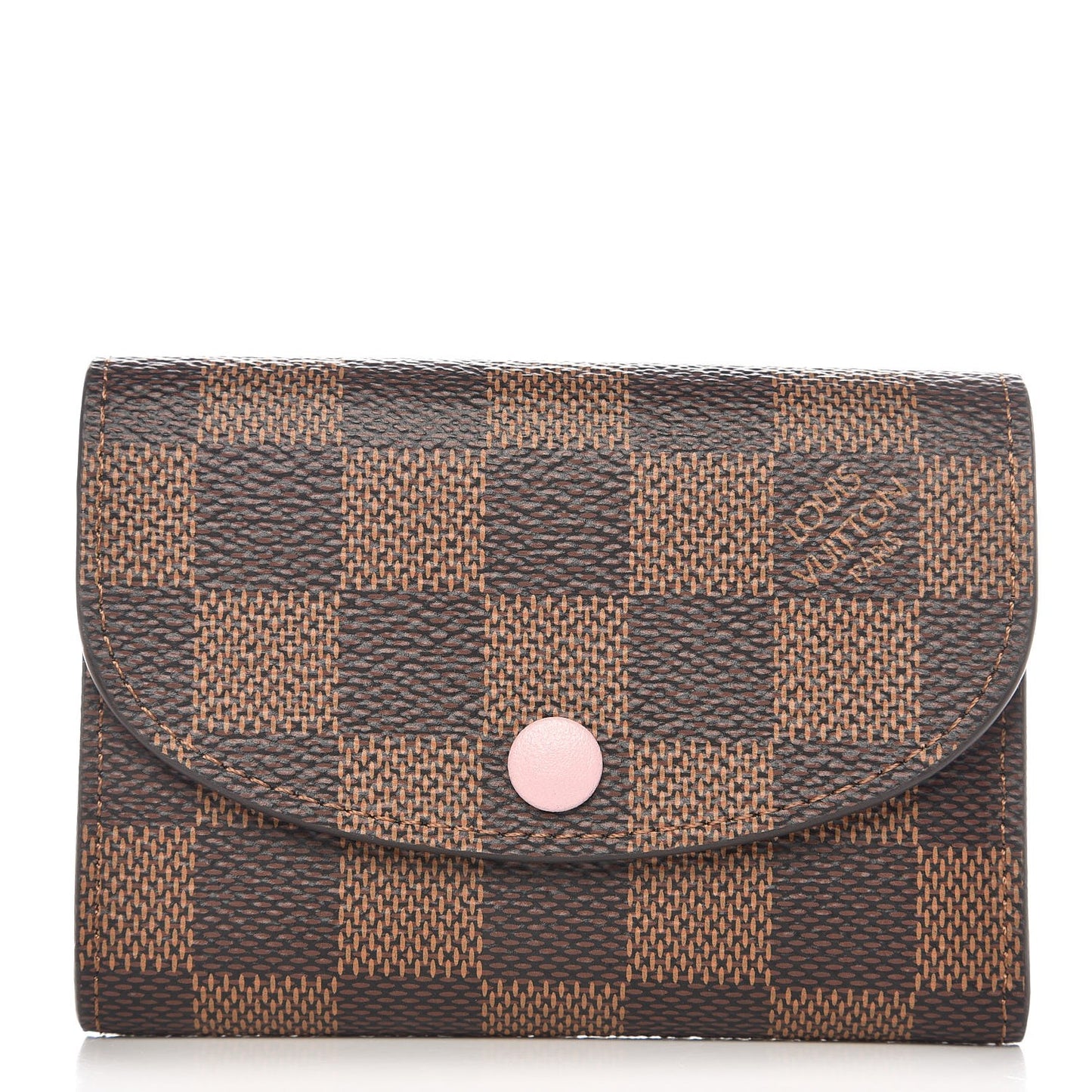 Damier Ebene Rosalie Coin Purse Rose Ballerine