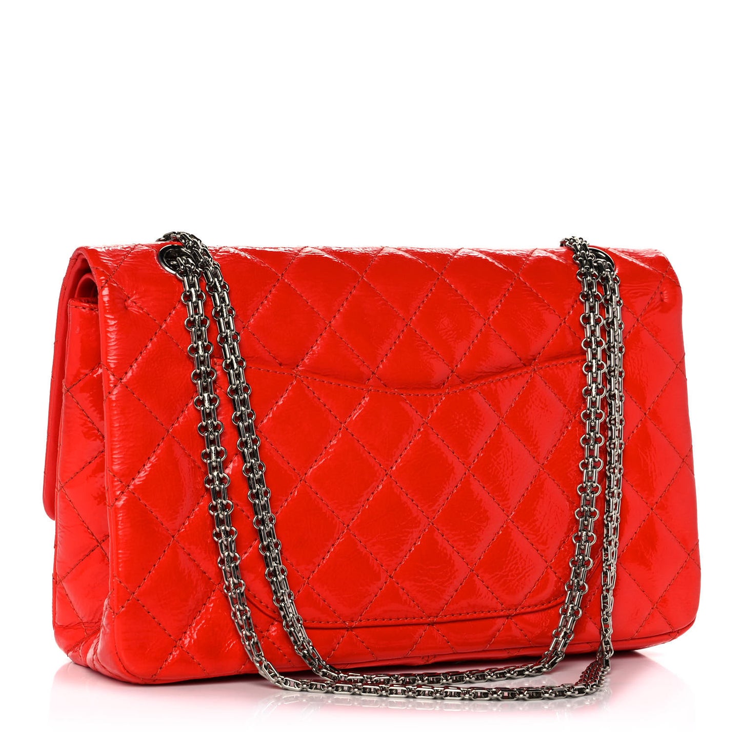 Distressed Patent Quilted 2.55 Reissue 227 Flap Red