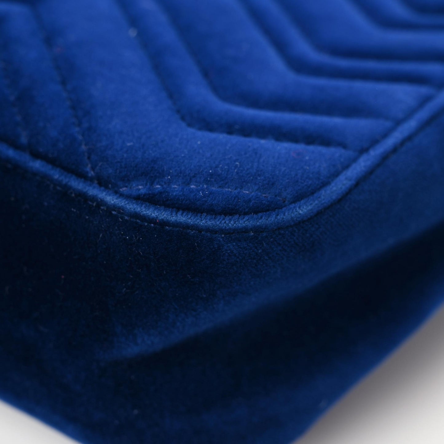 Velvet Matelasse Medium GG Marmont Shoulder Bag Cobalt Blue