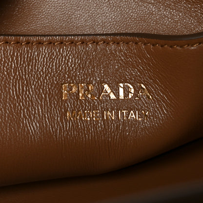 Prada Calfskin Buckle Bucket Bag With Belt Caramel 6 of 9