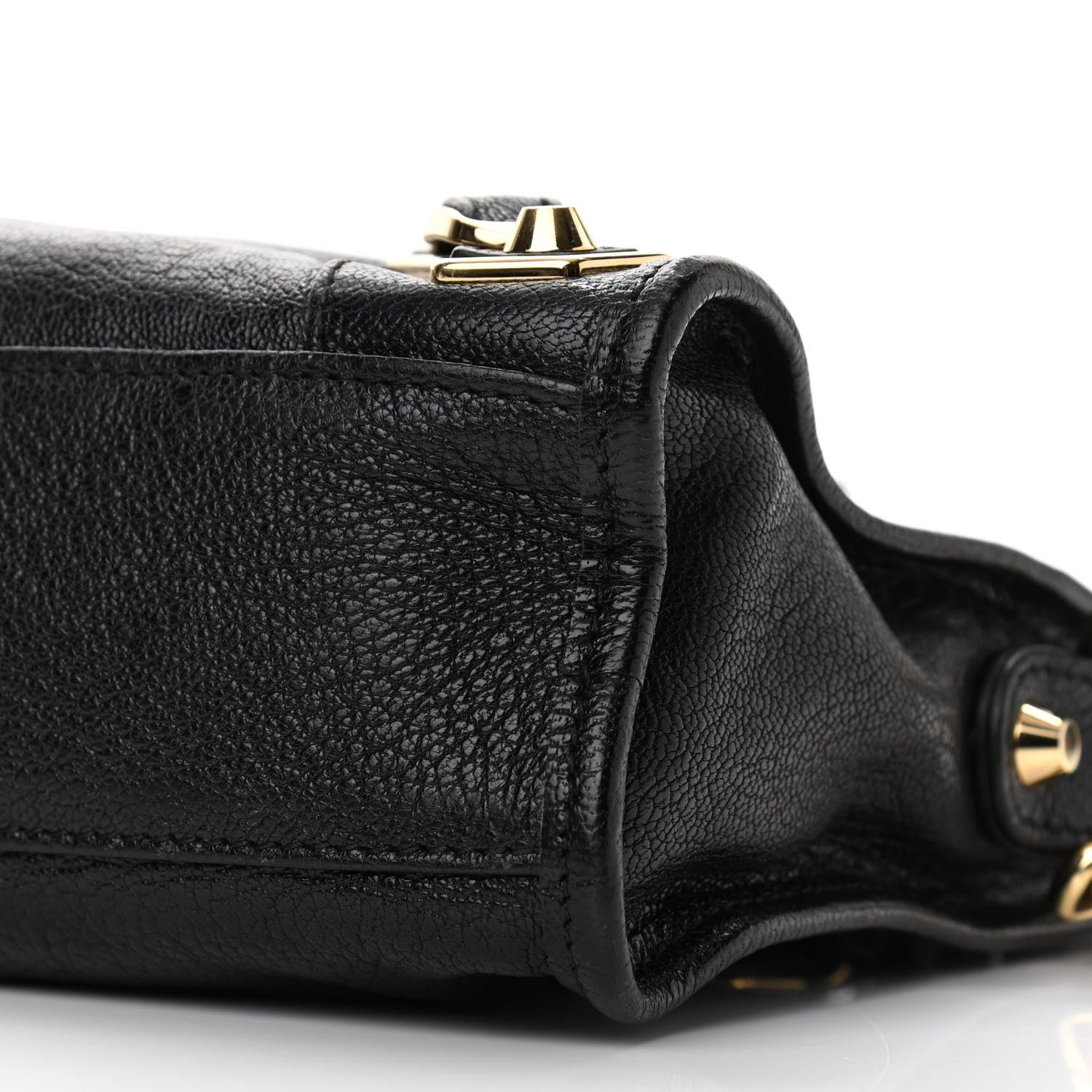 Balenciaga Chevre Gold Metallic Edge Hardware Mini City Black 10 of 11
