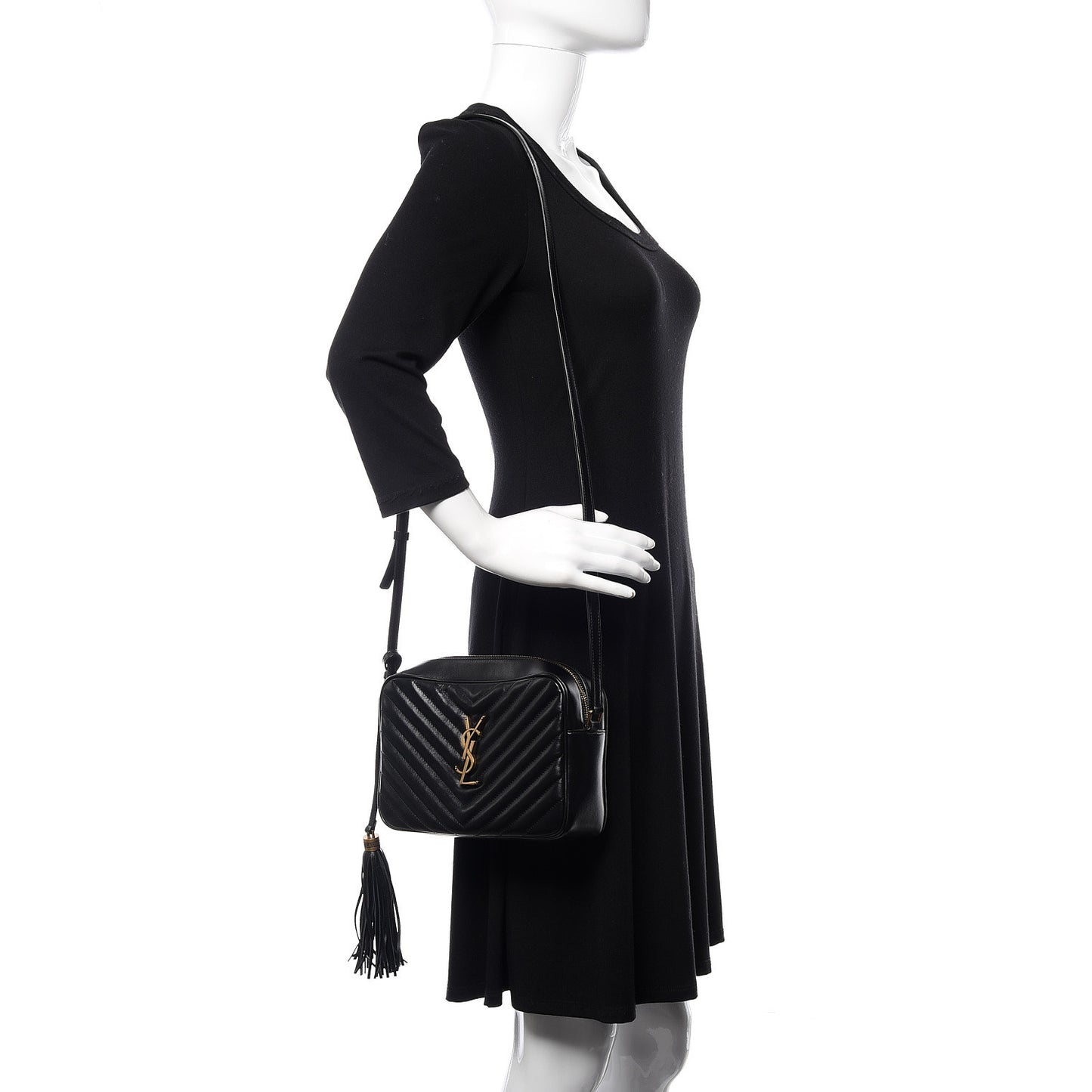 Calfskin Matelasse Monogram Lou Camera Bag Black