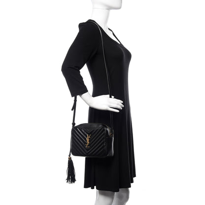 Saint Laurent Calfskin Matelasse Monogram Lou Camera Bag Black 2 of 11