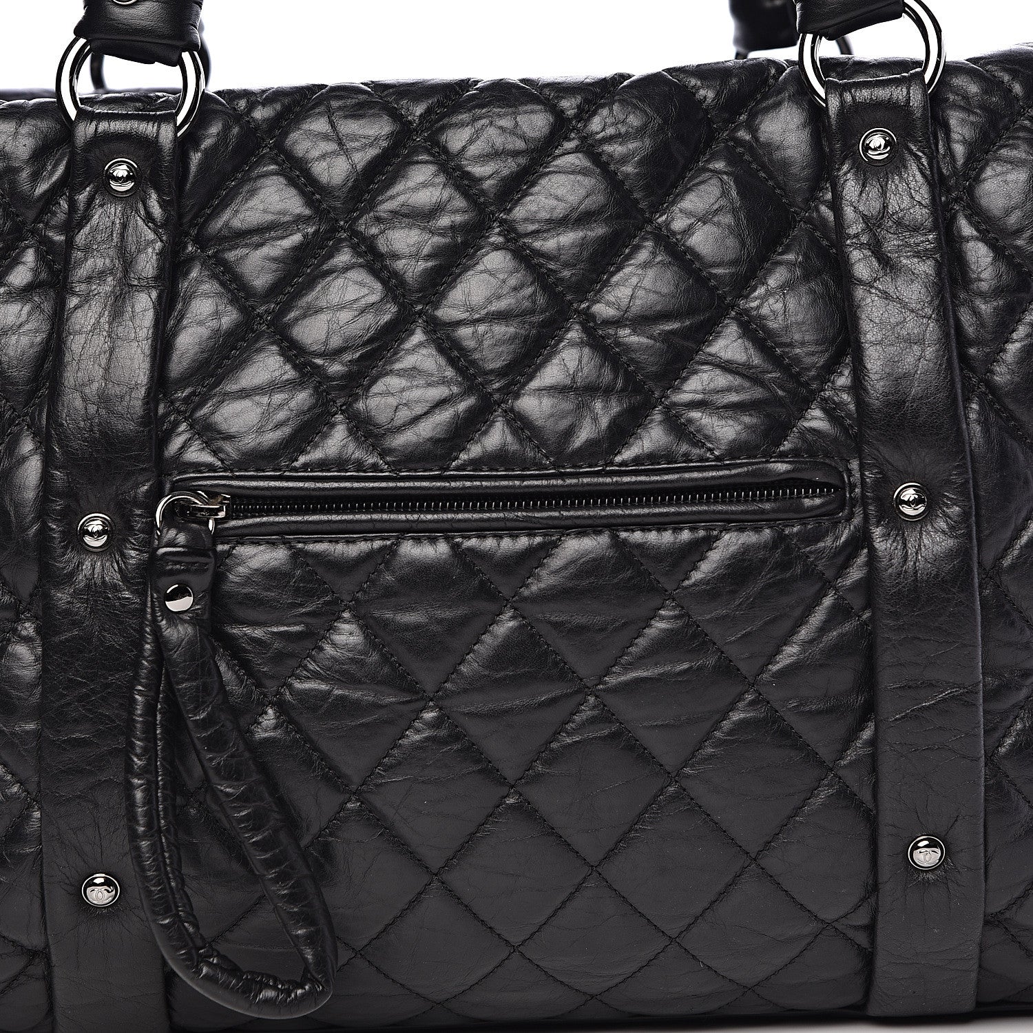 Chanel Distressed Lambskin Vintage Ligne Lady Braid XL Tote Black 9 of 12