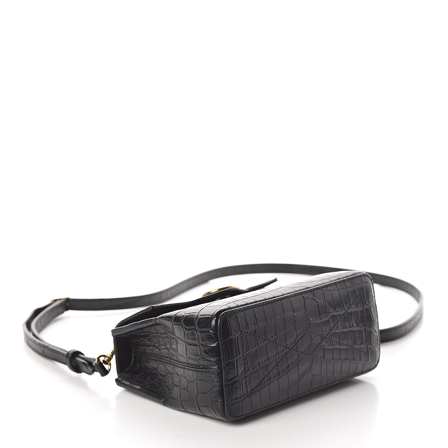 Mulberry Calfskin Crocodile Embossed Micro Seaton Black 4 of 9
