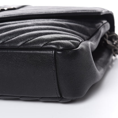 Saint Laurent Sheepskin Matelasse Chevron Monogram Medium College Bag Black 10 of 11