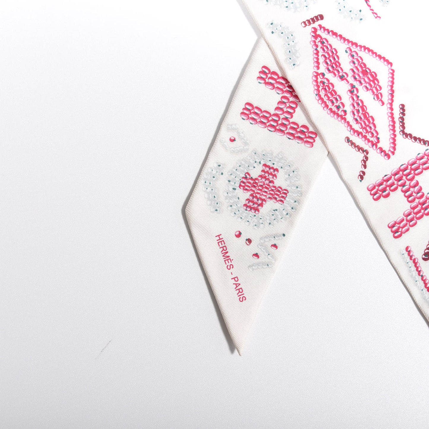 Silk Kelly En Perles Twilly Creme Framboise