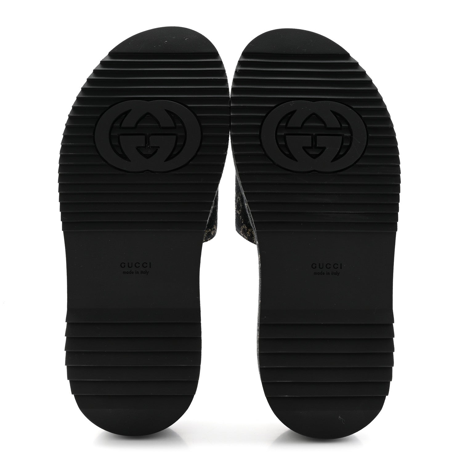 Gucci Jacquard Black Denim GG Monogram Angelina Platform 55mm Slide Sandals 38 Black Ivory 5 of 9