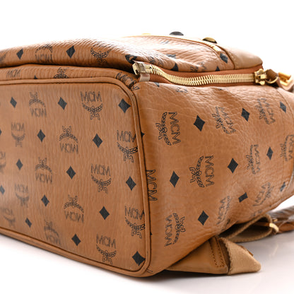 MCM Visetos Studded Medium Dual Stark Backpack Cognac 9 of 11