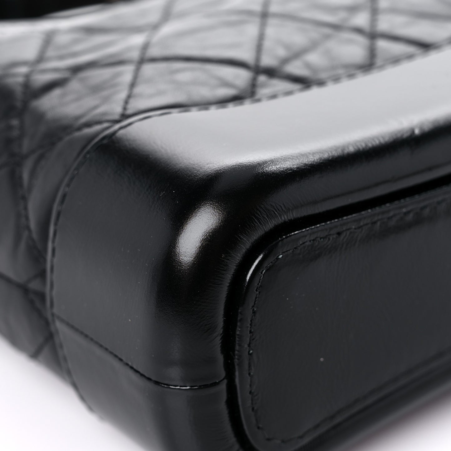 Aged Calfskin Quilted Small Gabrielle Hobo Black