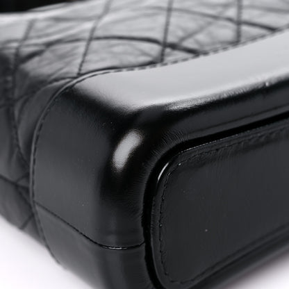 Chanel Aged Calfskin Quilted Small Gabrielle Hobo Black 8 of 11