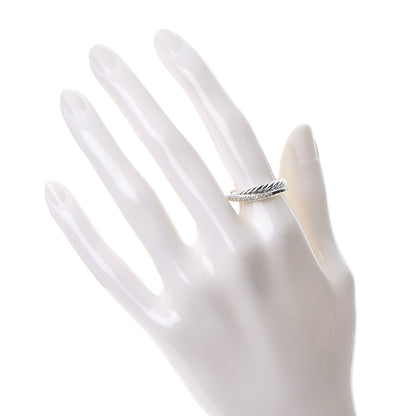 David Yurman Sterling Silver Diamond 5mm Crossover Ring 53.1 6.5 2 of 5
