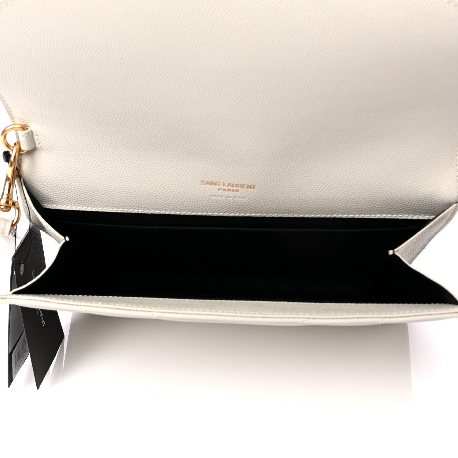 Saint Laurent Grain De Poudre Matelasse Chevron Monogram Envelope Clutch Blanc Vintage 4 of 4