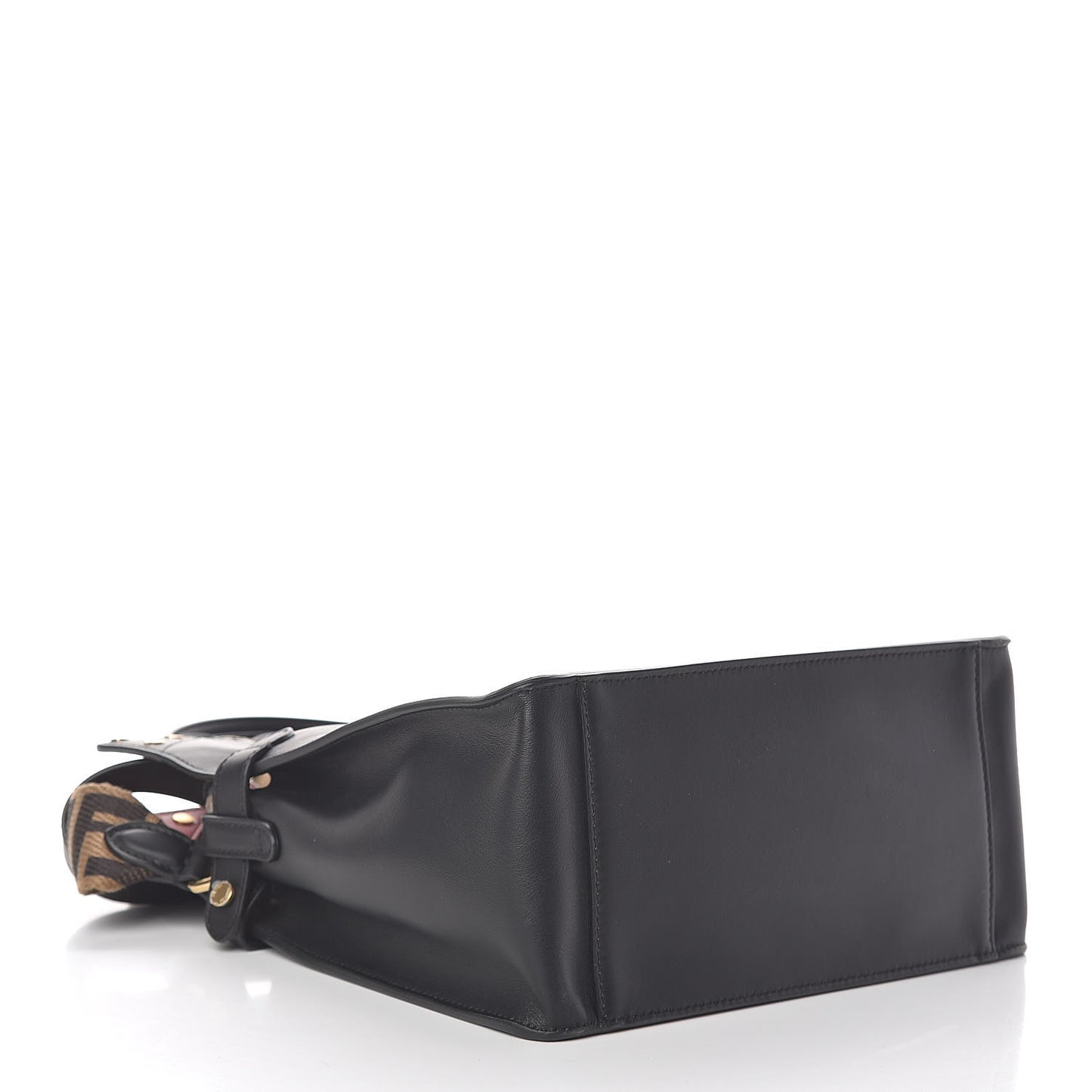 Vitello Grace Suede Small Flip Tote Black Fragola Marrone