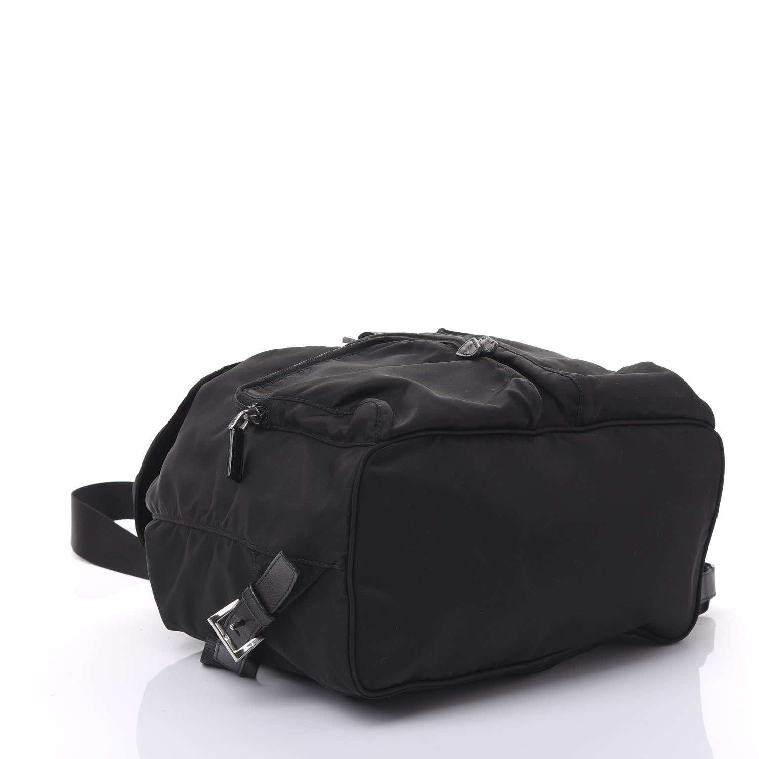 Prada Nylon Vela Saffiano Backpack Black 3 of 8