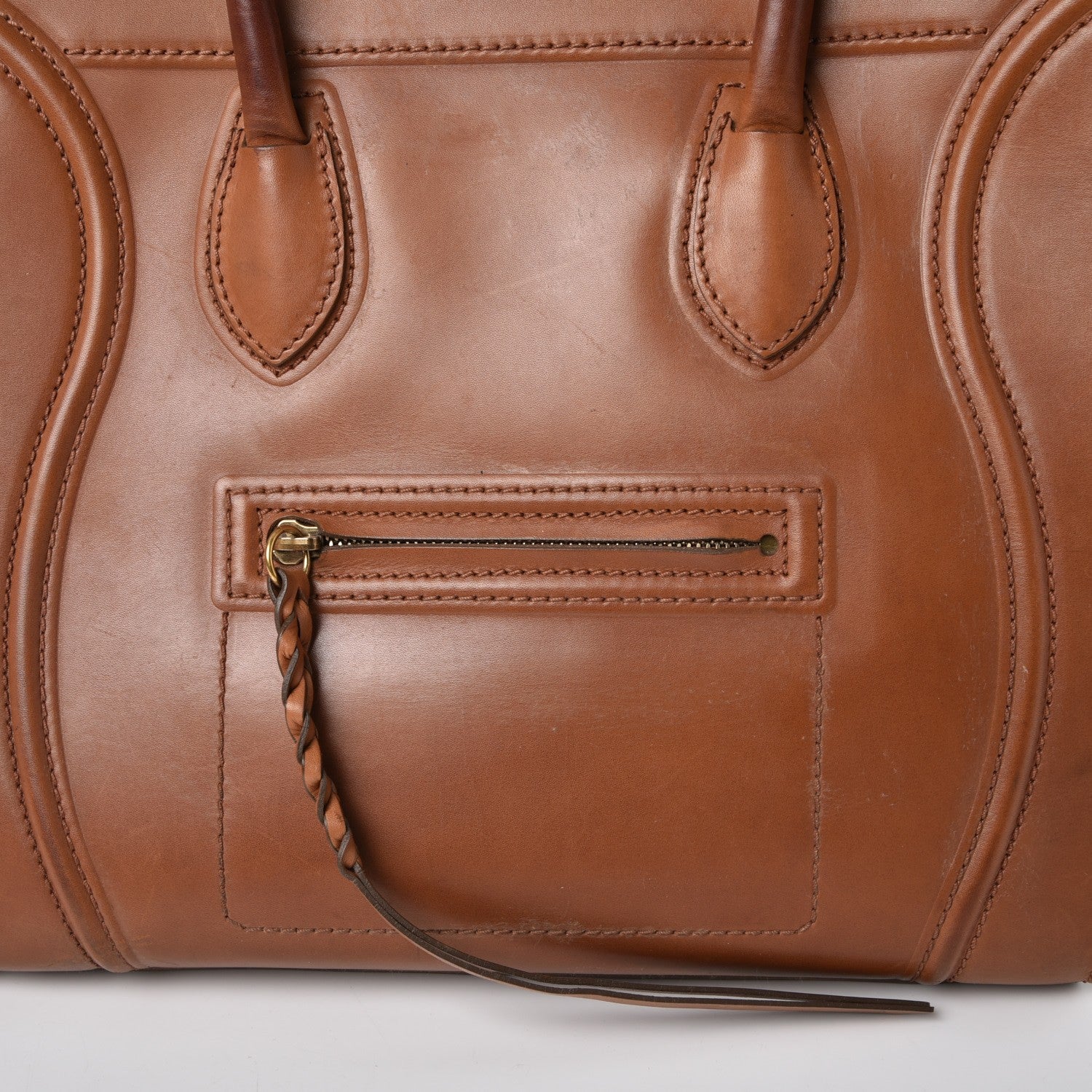 Celine Natural Calfskin Medium Phantom Luggage Tan 16 of 26