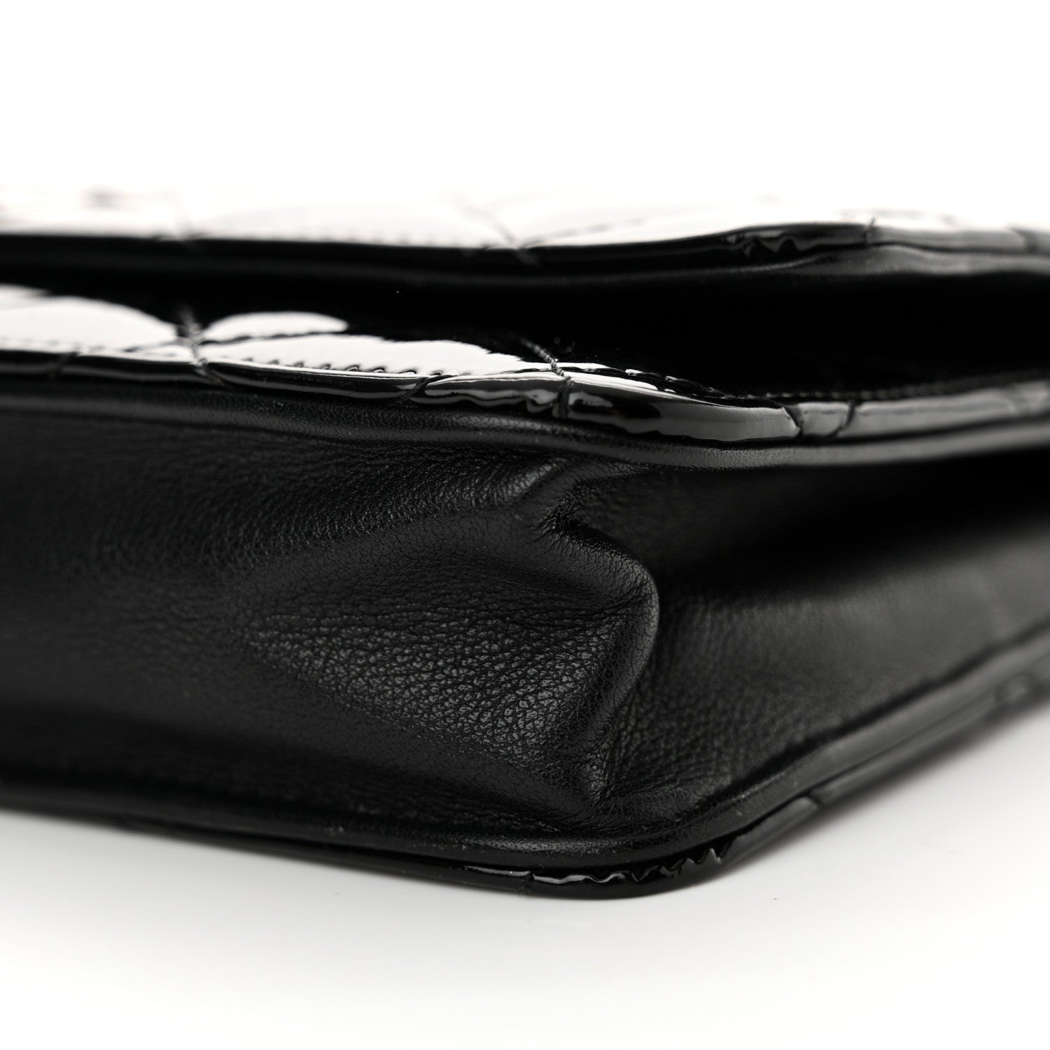 Chanel Patent Quilted Wallet On Chain WOC Black 11 of 12