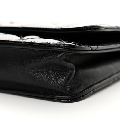 Chanel Patent Quilted Wallet On Chain WOC Black 11 of 12