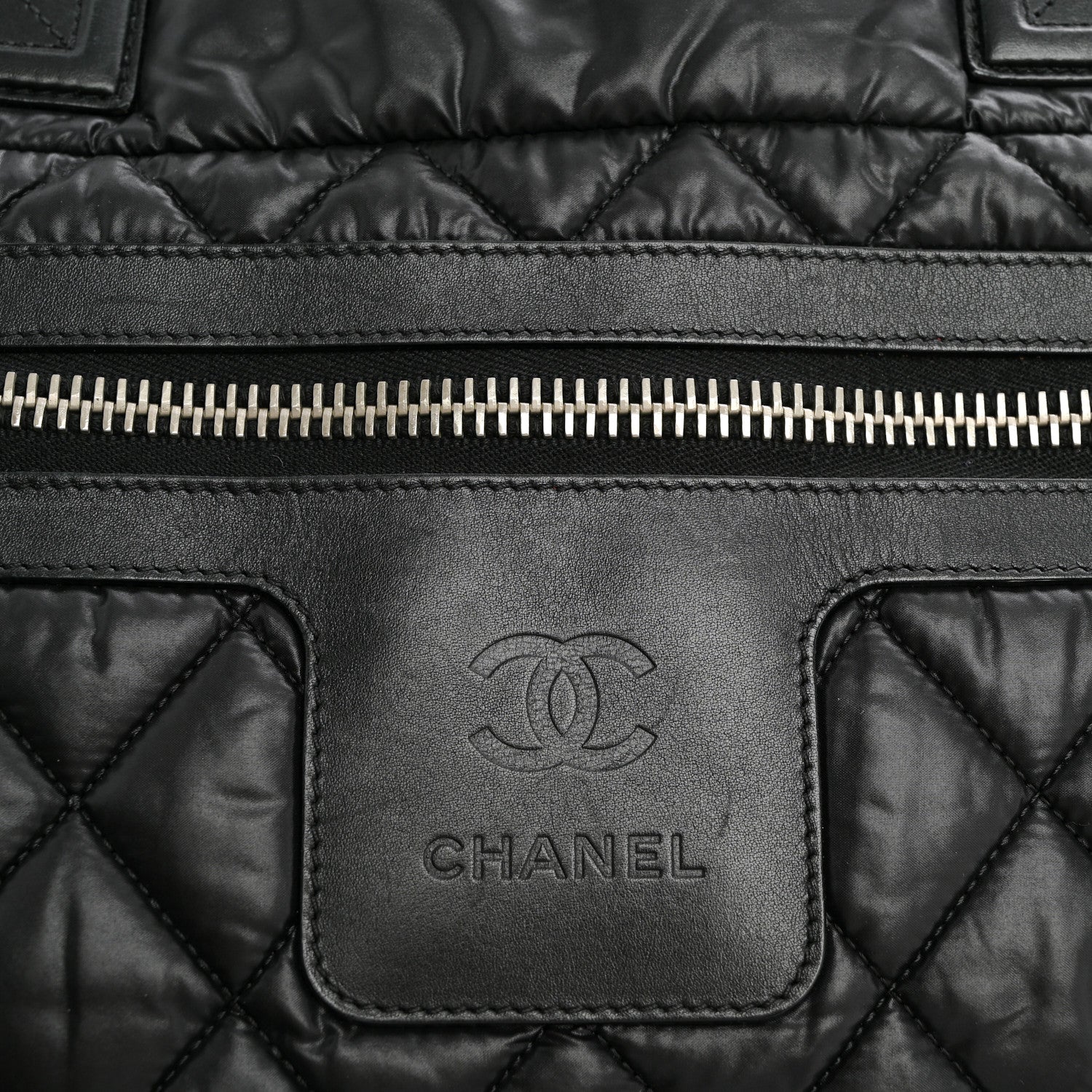 Chanel Nylon Quilted Large Coco Cocoon Tote Black 11 of 12