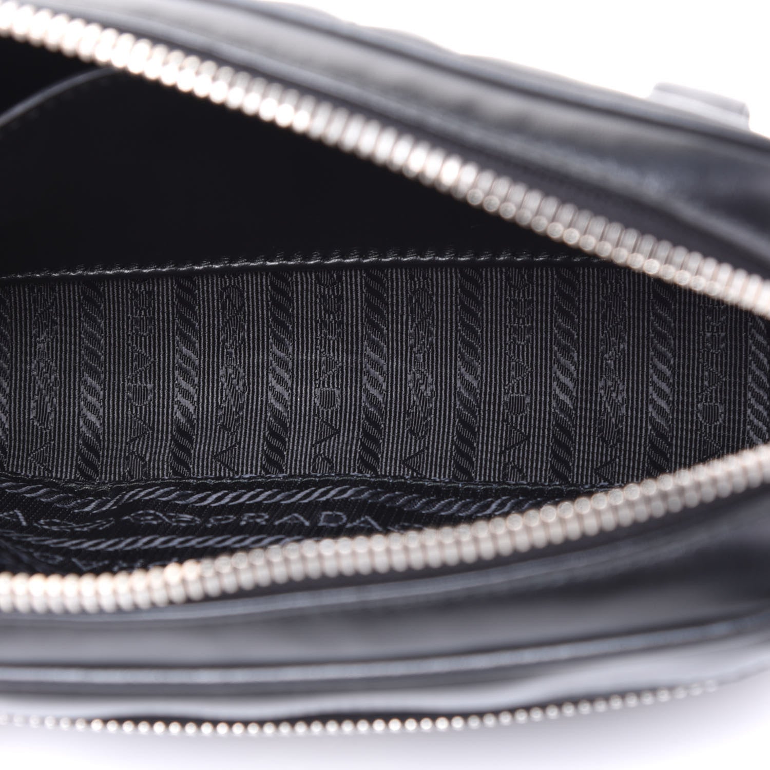 Prada Soft Calfskin Impunture Diagramme Belt Bag Black 4 of 8