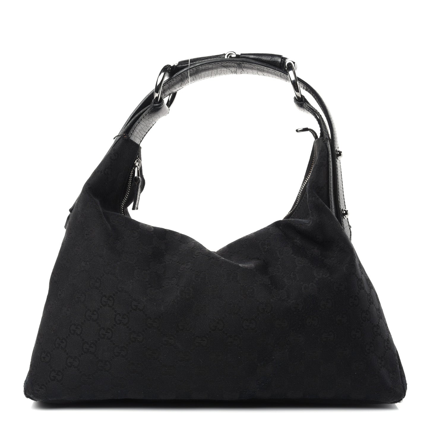 Monogram Medium Horsebit Chain Hobo Black