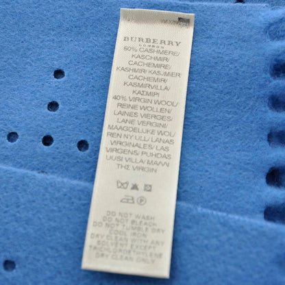 Burberry Cashmere Wool Perforated Scarf Atlantic Blue 4 of 5