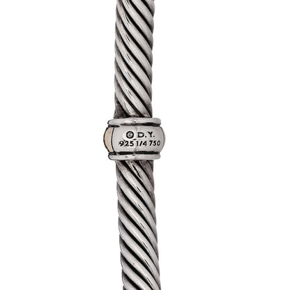 David Yurman Sterling Silver 18K Yellow Gold 4mm Station Cable Bracelet 3 of 3