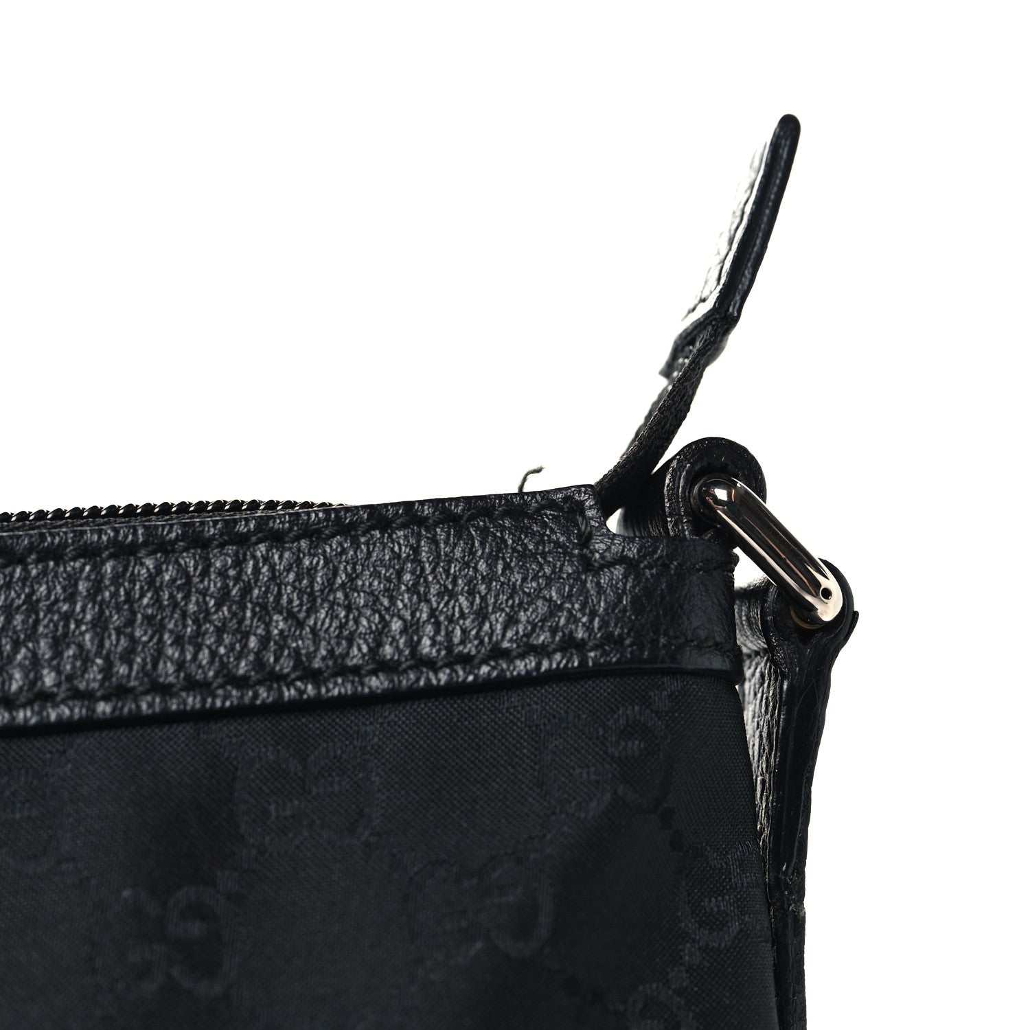 Gucci Denim Monogram Large Half Moon Hobo Black 11 of 12