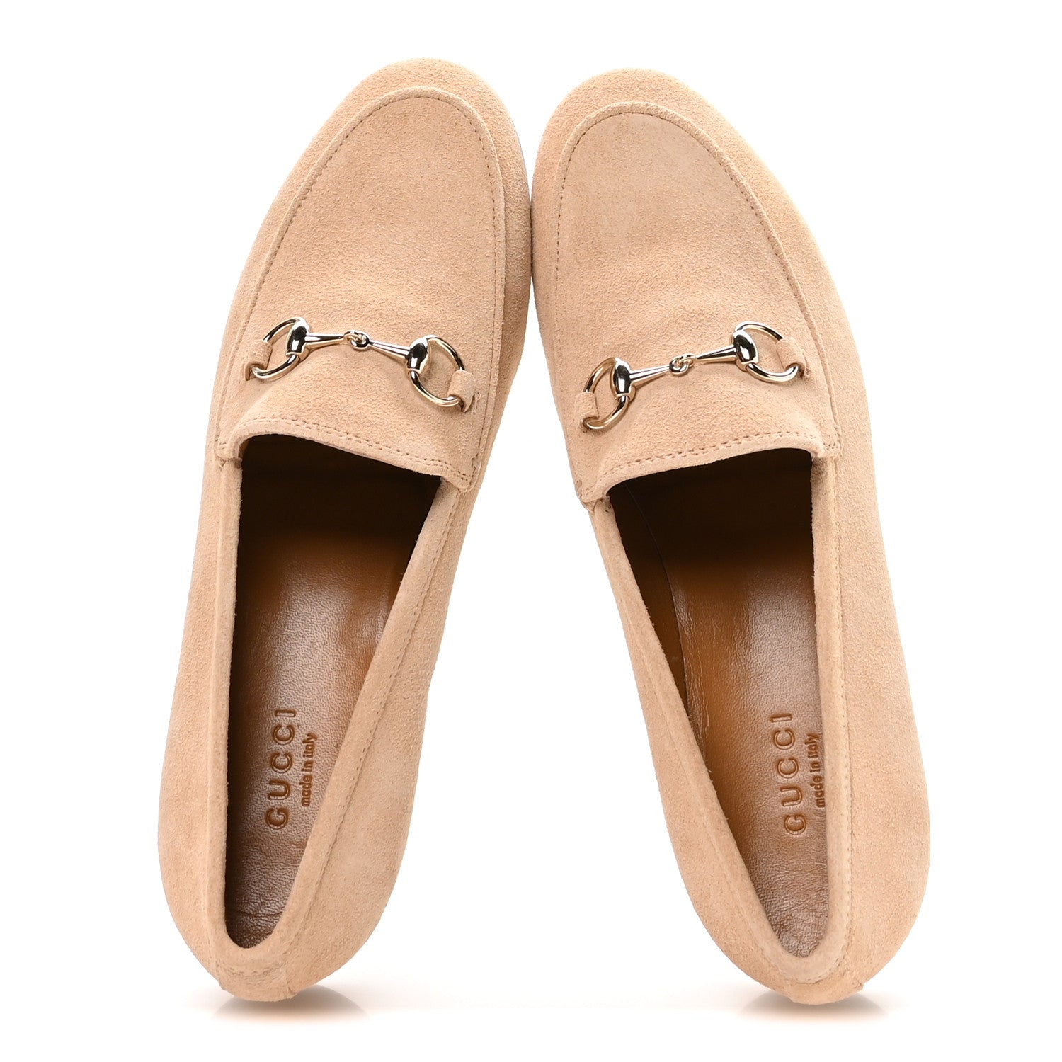 Gucci Suede Horsebit Womens Jordaan Loafers 37 Pink Sand 2 of 9