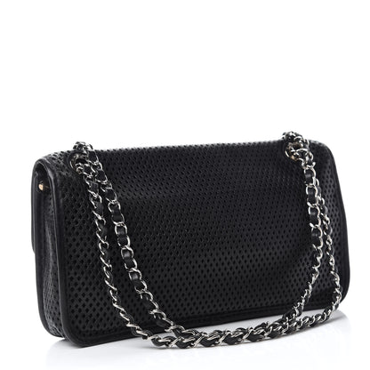Chanel Perforated Calfskin Large Up In The Air Flap Black 3 of 10