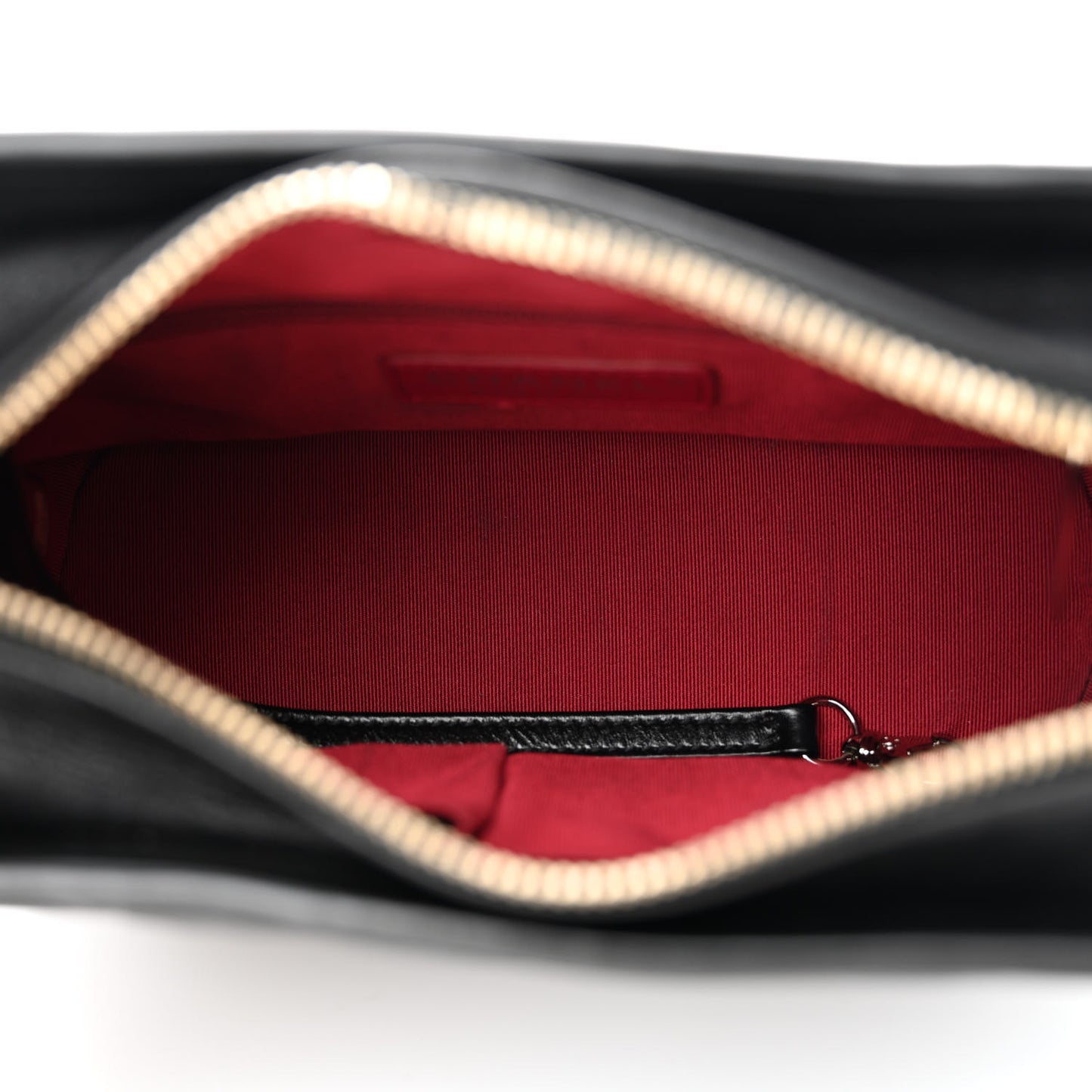 Aged Calfskin Chevron Quilted Small Gabrielle Hobo Black