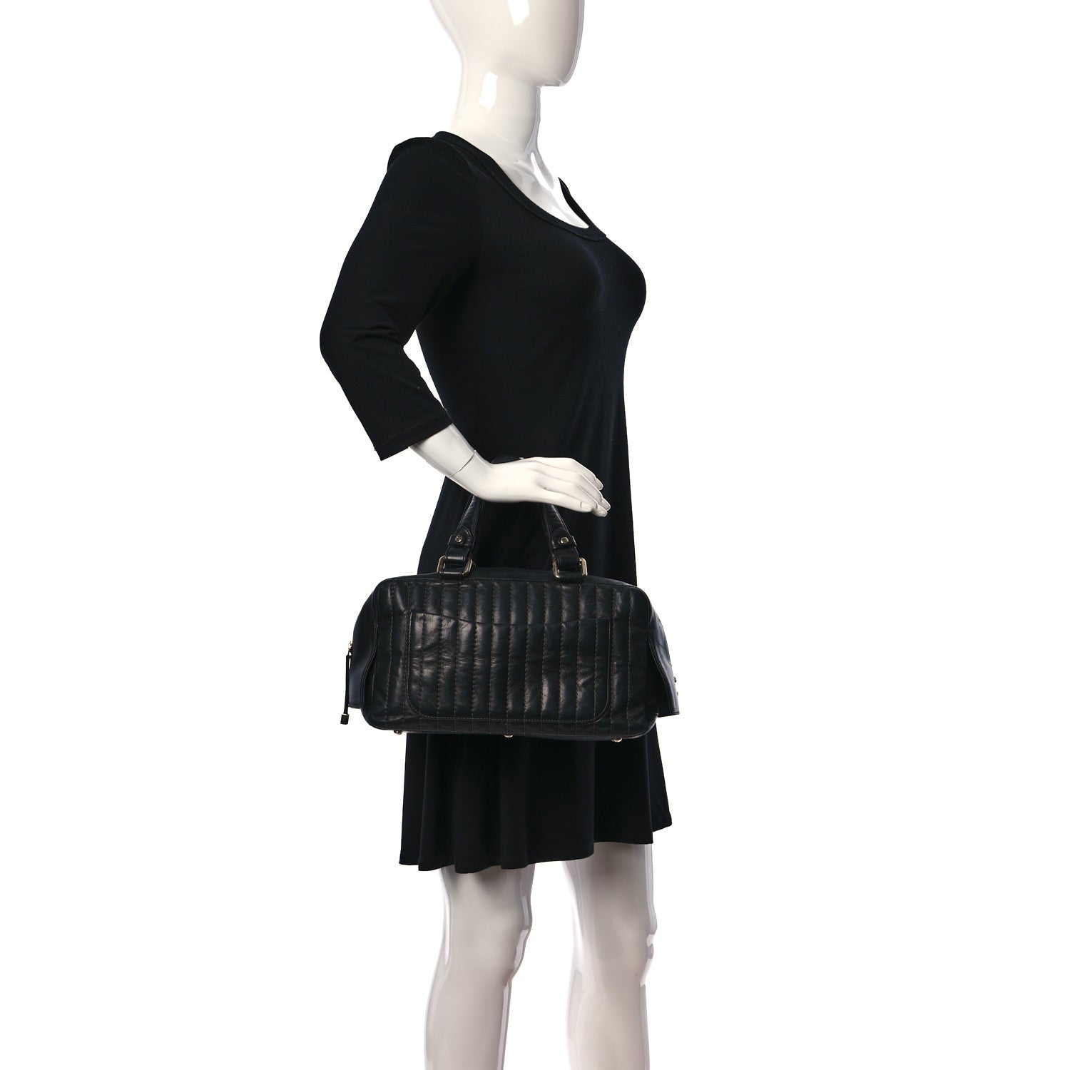 Chanel Lambskin Vertical Quilted Mademoiselle Satchel Black 2 of 13