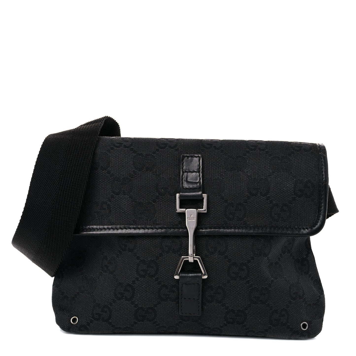 GG Monogram Web Flight Belt Bag Black