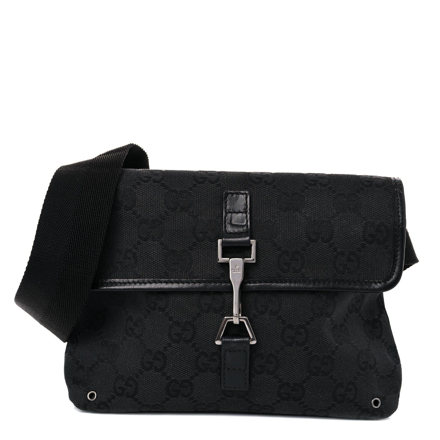 Gucci GG Monogram Web Flight Belt Bag Black 1 of 21