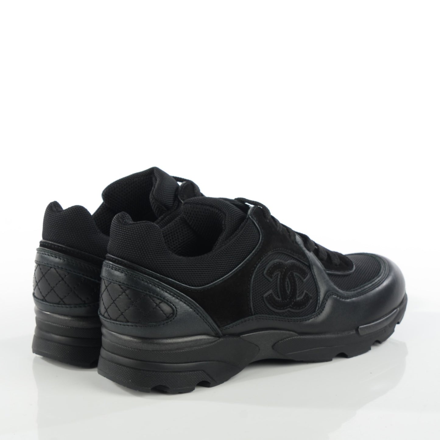 Suede Calfskin CC Sneakers 36 Black