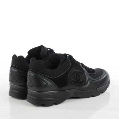 Chanel Suede Calfskin CC Sneakers 36 Black 4 of 7