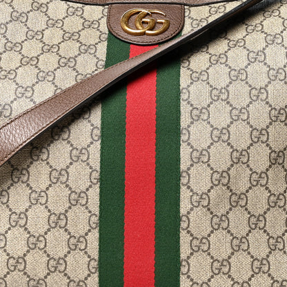 Gucci GG Supreme Monogram Web Ophidia Half Moon Hobo Brown 8 of 12