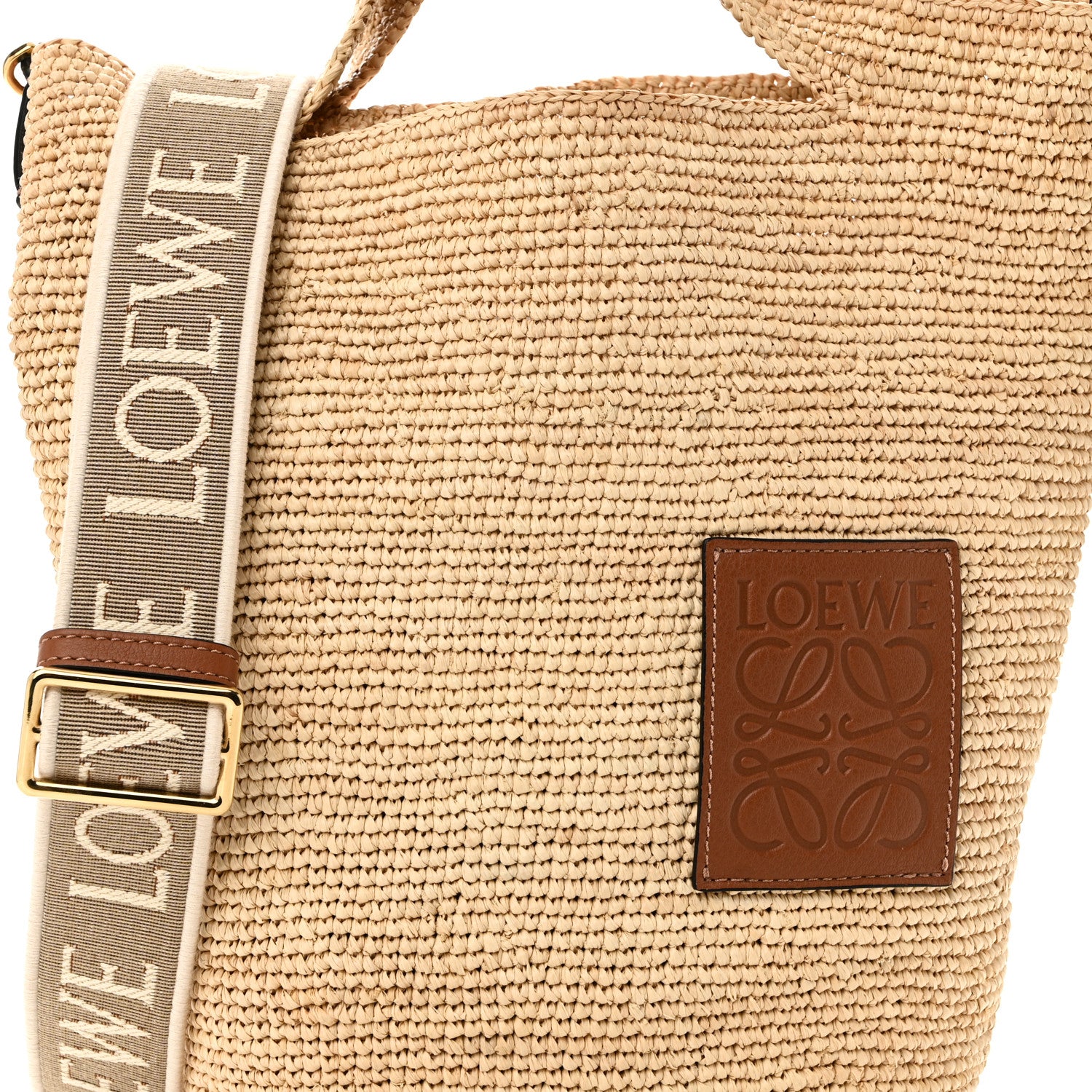 Loewe Raffia Mini Slit Tote Bag Natural Tan 7 of 9