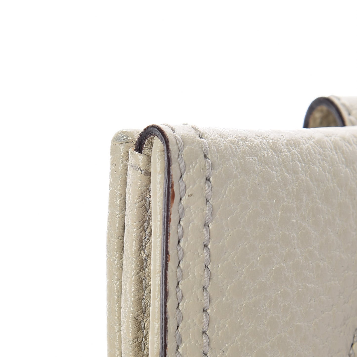 Calfskin Bamboo French Wallet White