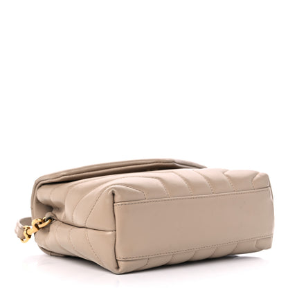 Saint Laurent Calfskin Y Quilted Monogram Toy Loulou Crossbody Bag Dark Beige 4 of 17