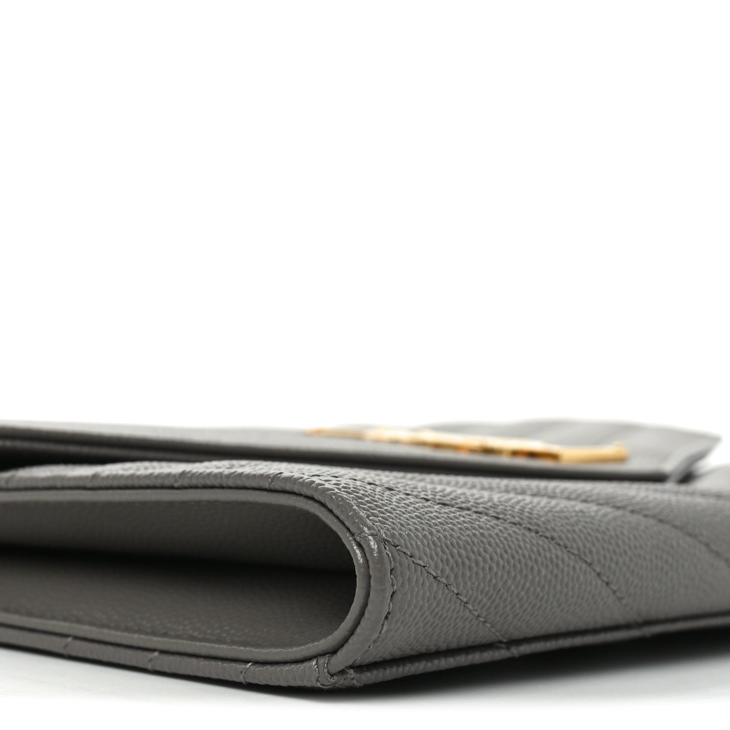Grain De Poudre Matelasse Chevron Monogram Envelope Clutch Fog